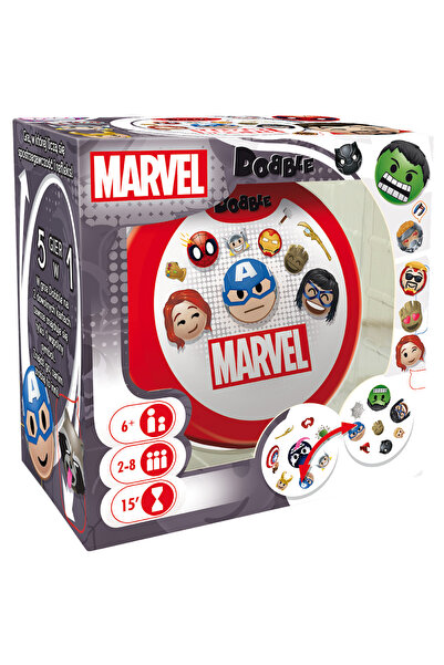 Rebel Joc de cărți Dobble Marvel Emoji - Cărți de joc rotunde GR0773