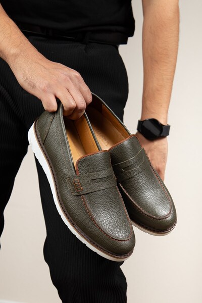 depderi Genuine Leather, Laceless, Inner and Outer Leather Men's Loafer 100% ...