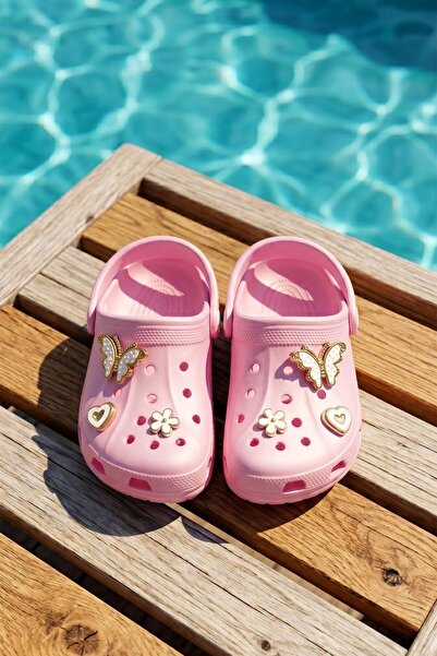 REMSA Children's Top Sticker Detail Sandals Slippers 200-3 Light Pink