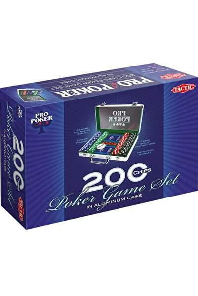 TACTIC Set de poker profesional cu 200 de jetoane în valiză de aluminiu