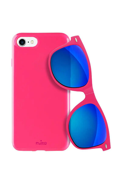 Puro Husă Sunny Kit pentru iPhone 7/8+ cu ochelari (IPC747SUNNYKIT1PNK)