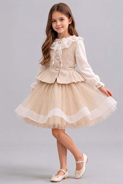 Riccotarz Girl's Spanish Shirt with Ruffle Collar and Lace Embroidery, Chanel...