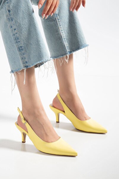 Aymood St-1152 Yellow Daily 7 cm Heeled Women's Shoes