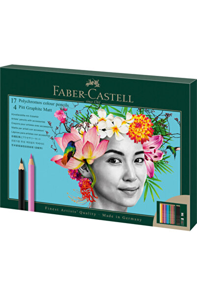 Faber Castell Set cadou 17 creioane Polychromos + grafit Castell Matt Faber-C...
