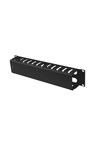 Lanberg Organizator de cabluri 19 inch 2U cu mufă tip A negru