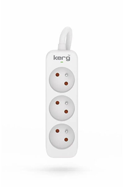 KERG Cablu prelungitor fără priză - 3 prize - alb-gri - 5m - 16A - H05VV-F - ...