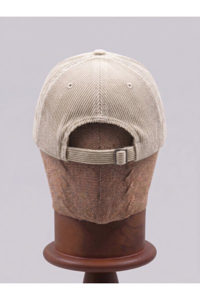Silkensoul Unisex Cream Corduroy Adjustable Baseball Cap