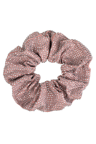 Zumzeria Bentiță elastică din material textil în nuanța roz nude, cu strasuri...