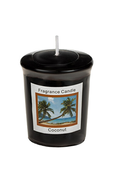 Zumzeria Lumânare votivă neagră parfumată cu aromă de cocos Ø4.5x5cm