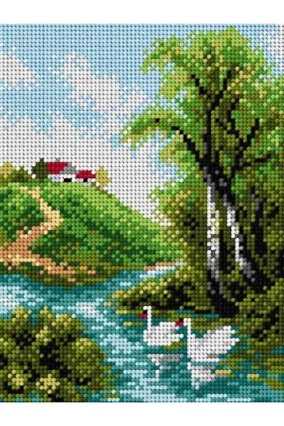 iğne izi Set de broderie cu punct în cruce cu model – Kit de broderie manuală...