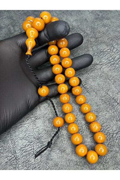 Mos Tespih Systematic Old High-End Rare Collectible Crimped Amber Prayer Beads