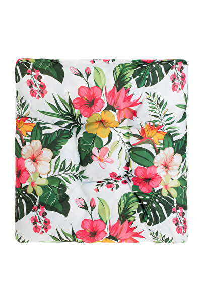 OEM Floor Cushion with Summer Hibiscus Pattern Water Resistant 40x40cm