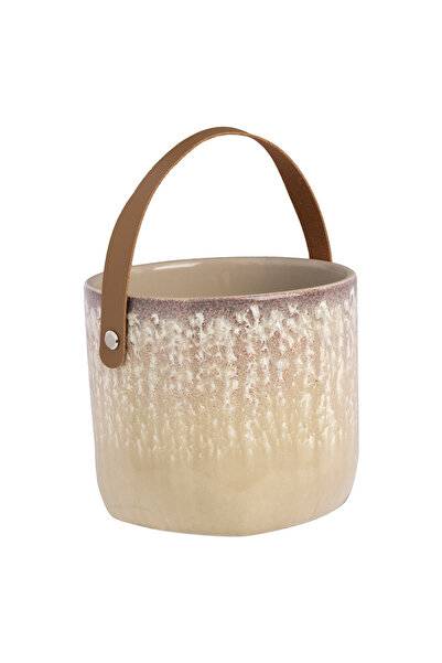 Zumzeria Oală ceramică bej cu mâner Ø14x14cm - 1.3L