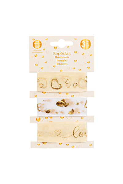 Zumzeria Set Panglici din Folie Inimioare 3 Modele 1m x 25mm - 3 buc.