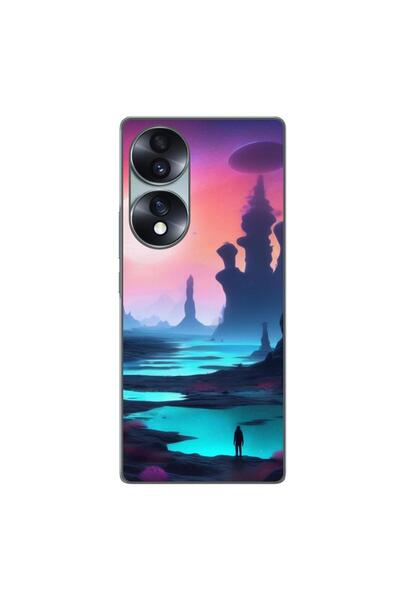 OEM Husa compatibila cu Honor 70 Silicon Gel Tpu Model Mystic Planet