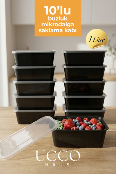 UCCO 1000 ml Microwave Icebox Storage Container - 10 Pieces - Meat Juice, Bon...