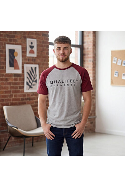 QualiTee ERKEK KISA KOLLU REGLAN GARMENTS BASKILI TSHİRT