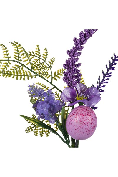 Zumzeria Colored Easter Decorative Branch with Lavender Fern and Egg 33cm