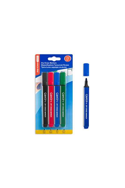 Zumzeria Triangular Whiteboard Markers - 4 pcs