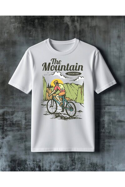 COMVİCHO Mountain Adventure Cycling Printed Oversize T-Shirt