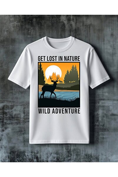 COMVİCHO Get Lost Nature Wild Adventure Printed Oversize T-Shirt