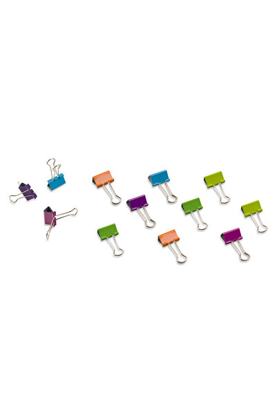 Zumzeria Cleme metalice multicolore neon 25mm - 12 bucăți