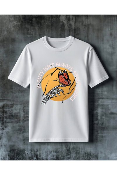 COMVİCHO Beauty Isn'T Always Good Printed Oversize T-Shirt