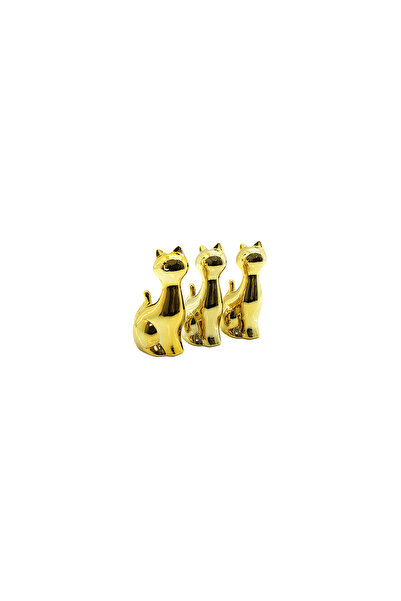 Greathings İBİCO İ12-104 ( KEDİ & KÜÇÜK ) ( GOLD & SERAMİK ) BİBLO & DEKORATİ...
