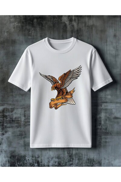 COMVİCHO Eagle Design Printed Oversize T-Shirt