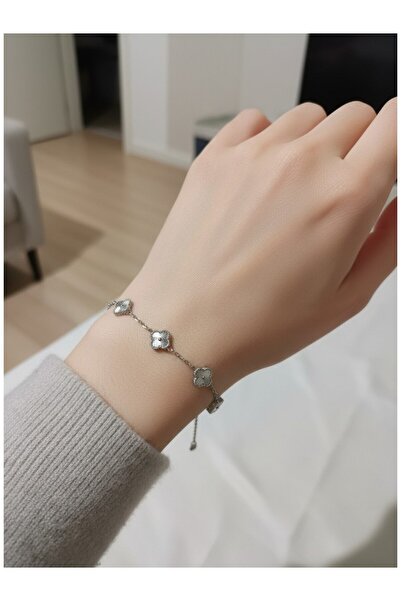 ATALYA ACCESSORY سوار نسائي صغير من الفولاذ المقاوم للصدأ - 17+5 سم