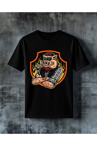COMVİCHO Rebel Tattoo Printed Oversize T-Shirt