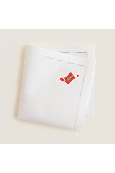 Chakra Volante Embroidered Napkin 40X40 cm White