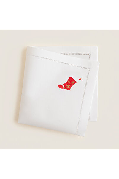 Chakra Vitalia Embroidered Napkin 40X40 cm White