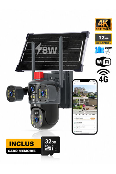 TelcoMag Cameră de supraveghere solară AT PERFORMANCE ®   4K UltraHD, 4G SIM ...