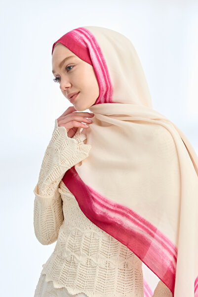 ARMANDA SOFT BLUSH FLOŞ VİSKON ŞAL - BEJ - FUŞYA