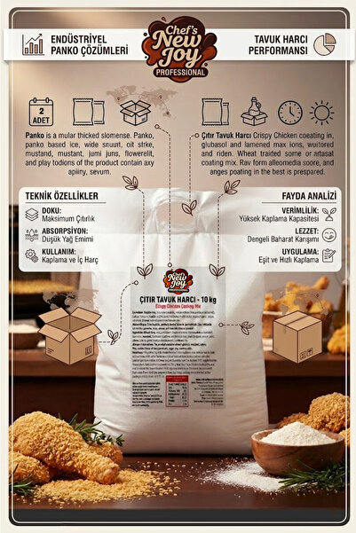 chef's new joy professional Çıtır Tavuk Pane Harcı 10 KG X 2 Adet - 1 Koli (Koli Bazlı Avantaj Paketi)
