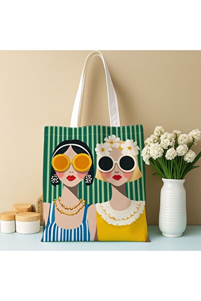 Choice 35cmx40cm 1pc A Fashion glasses pattern printed canvas tote bag, suita...