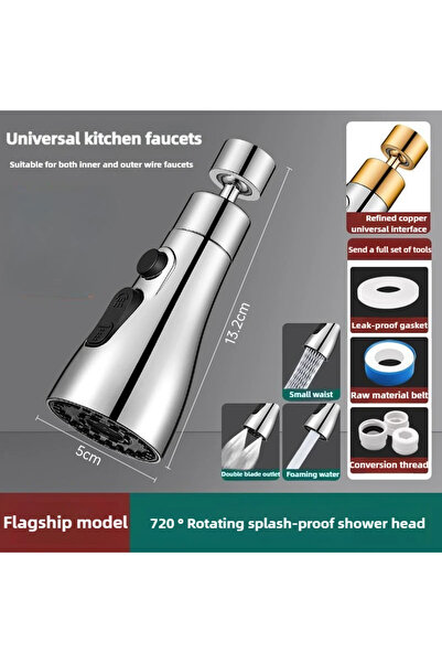 Choice Silver-1pcs New Universal 360° Rotatable Kitchen Faucet Sprayer Pressu...