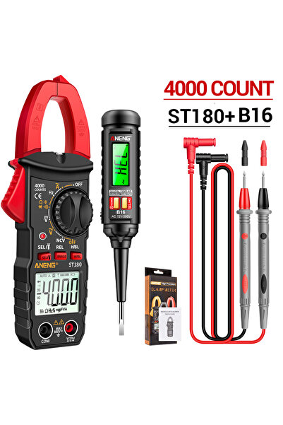choice2 جهاز قياس التيار الكهربائي ANENG ST180 باللون الأحمر-B16، عداد تيار م...