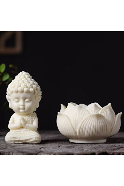 Choice White Q Version Lotus Tathagata Buddha Carved Buddha Statue Cute Chara...