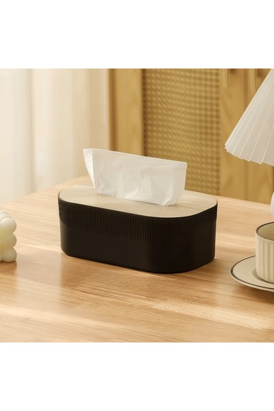 Choice black-1pc Arched Tissue Box with Lid | Large Towel Dispenser, Oil Rubb...