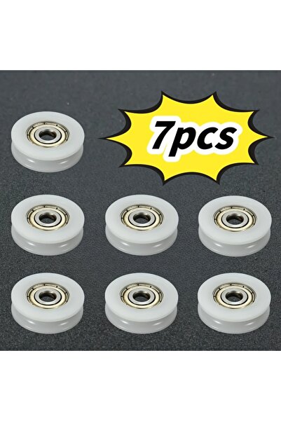 Choice 7Pcs U-Groove Nylon Round Pulley Wheels with Ball Bearings, for Doors,...
