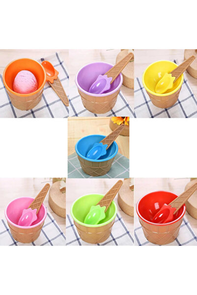 Choice1 7pcs 7pcs Vibrant Color Ice Cream Bowls with Spoons Dessert Sundae Di...