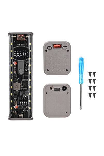 Choice1 Black 8*18650 DIY Power Bank Case PD 65W Powerbank Case 18650 LED Scr...