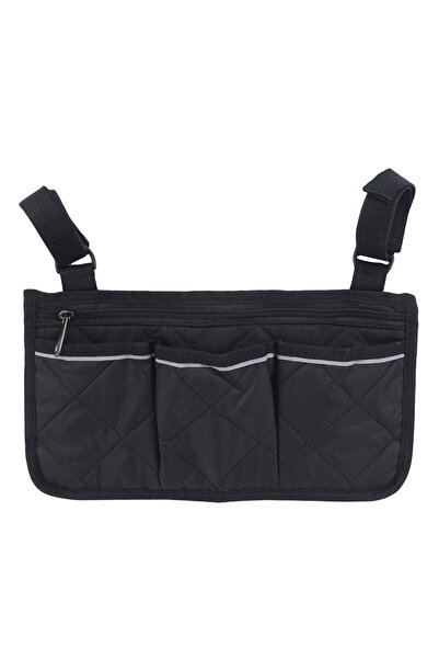 Choice1 black Wheelchair Bag Waterproof Pouch with Secure Reflective Strip La...
