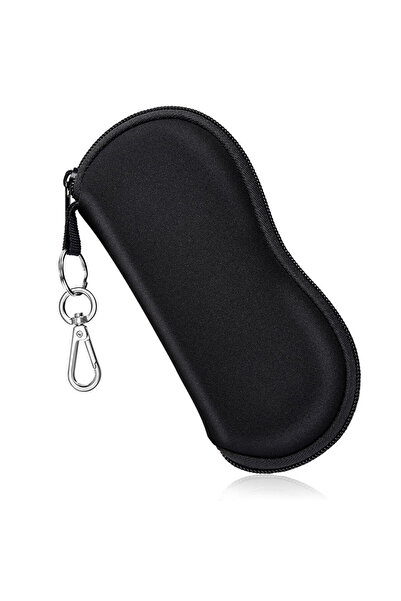 Choice Style B (Black) Portable Zipper Soft Glasses Case With Carabiner Sungl...