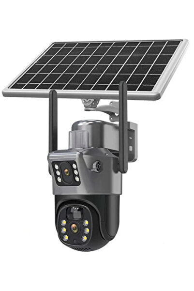 Tai V380 8MP Solar Panel Surveillance Camera with PIR Detection, Dual Lenses,...