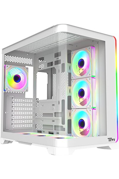 Twisted Minds FLUX Gaming PC Case Mid Tower White – TM-FLUX-W, ATX/M-ATX/I-AT...