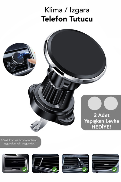 mimtec Klima Telefon Tutucu - 360 Dönebilen Mıknatıslı Araç İçi Telefon Tutuc...