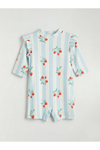 LC Waikiki New Season Blue Patterned Baby Girl Swimsuit from Güli̇s Gi̇yi̇m